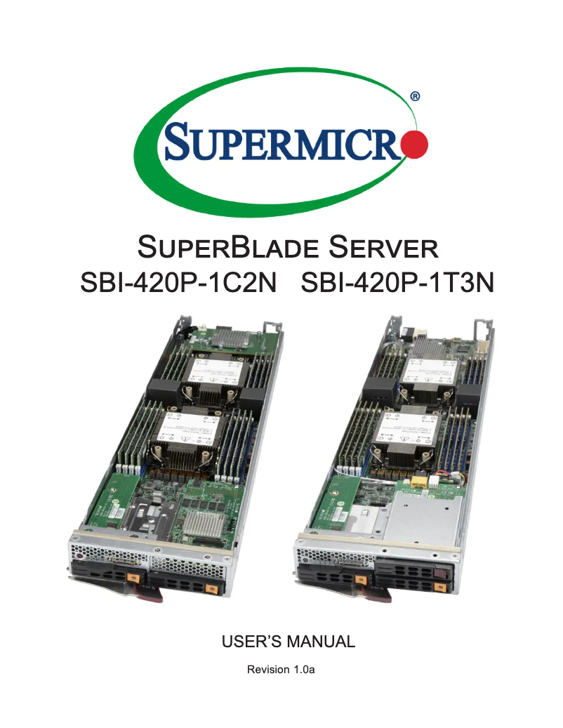 Page 1 of the manual User Manual Supermicro SBS-820H-420P
