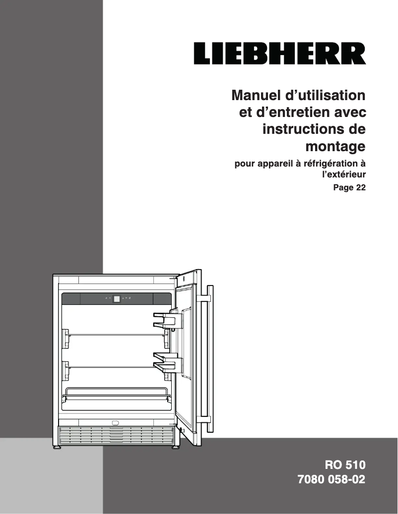First page image of the manual for RO510