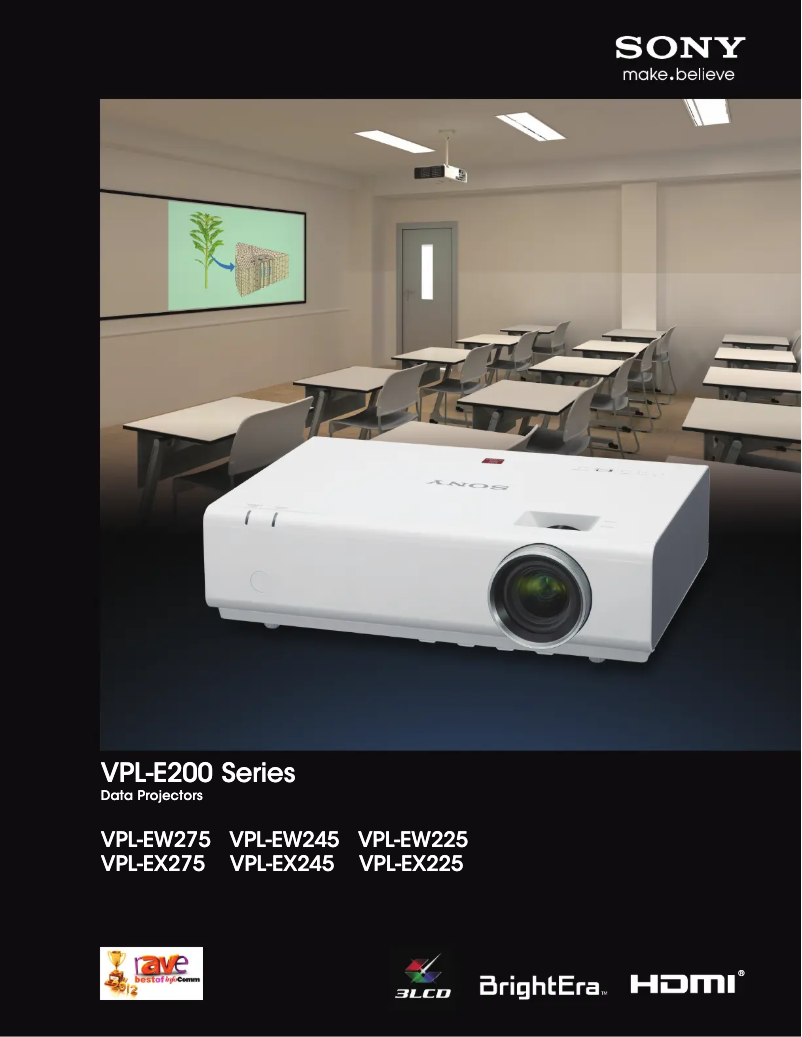 First page image of the manual for VPL-EX245