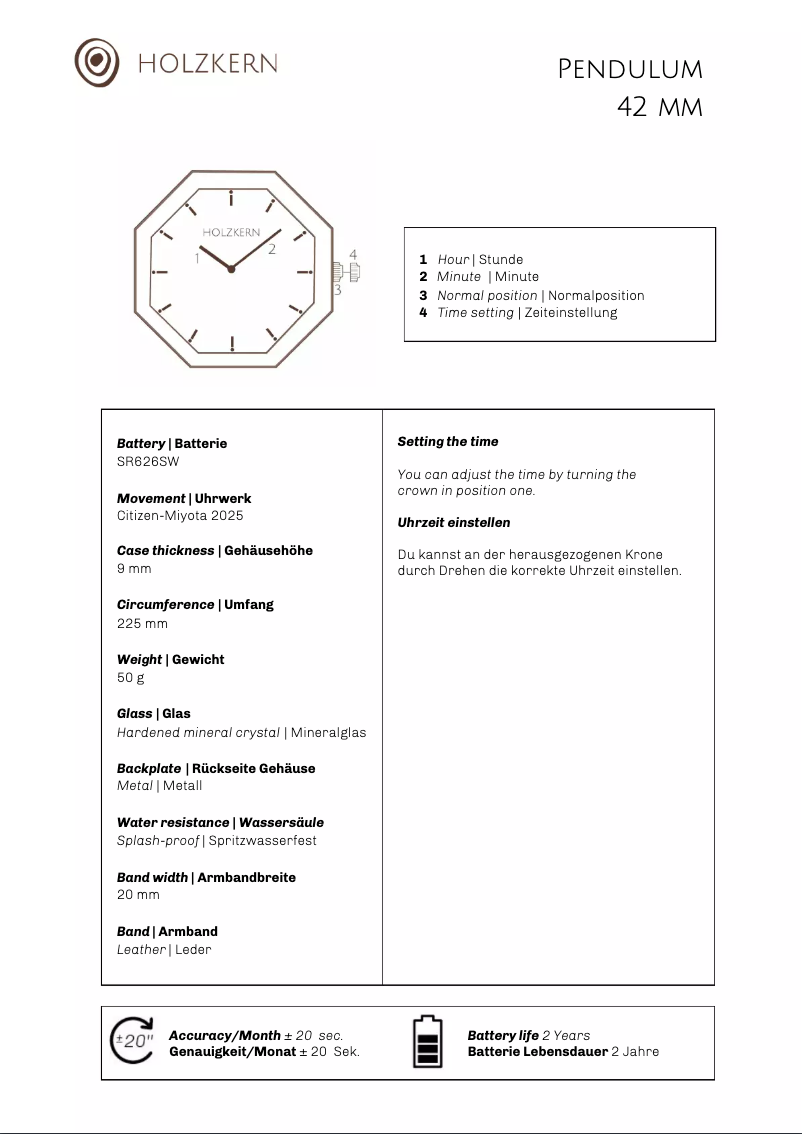 First page image of the manual for Elizabeth