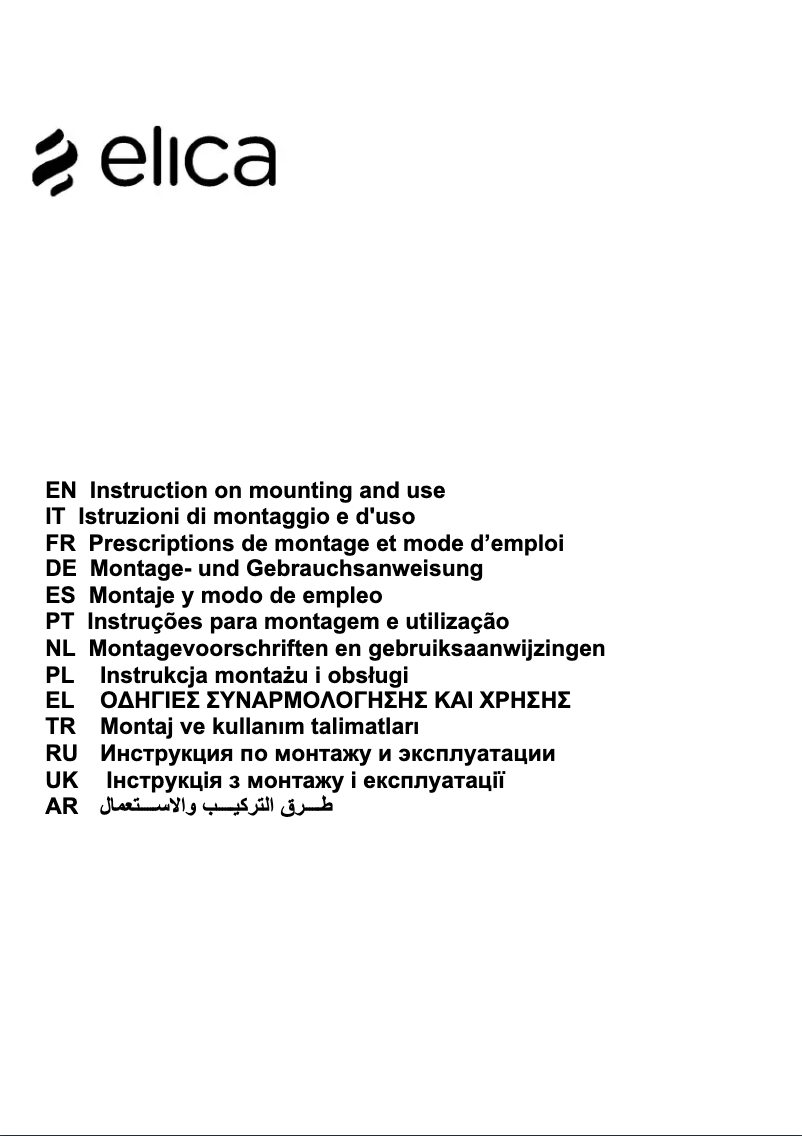 Page 1 of the manual User Manual Elica Lien Golden 604