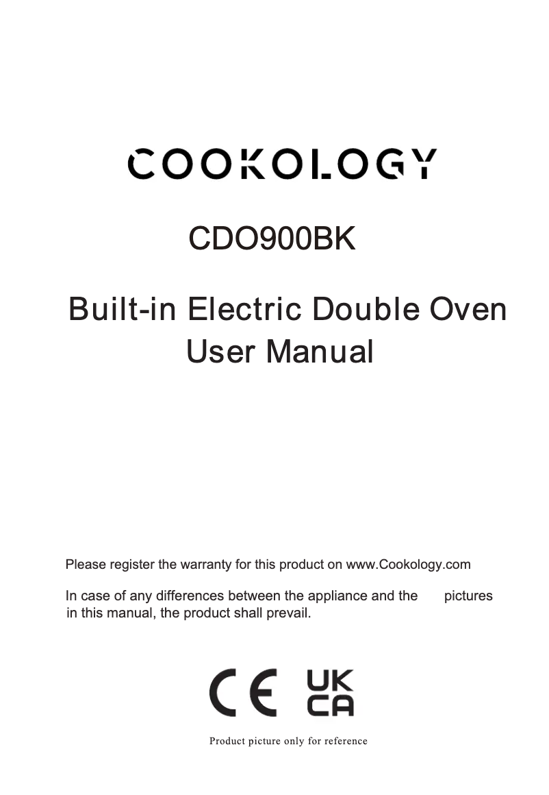 Page 1 of the manual User Manual Cookology CDO900SS