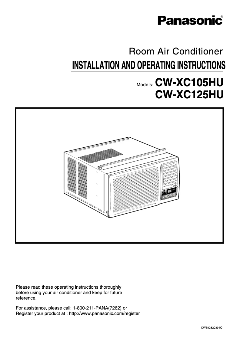 First page image of the manual for CW-XC105HU