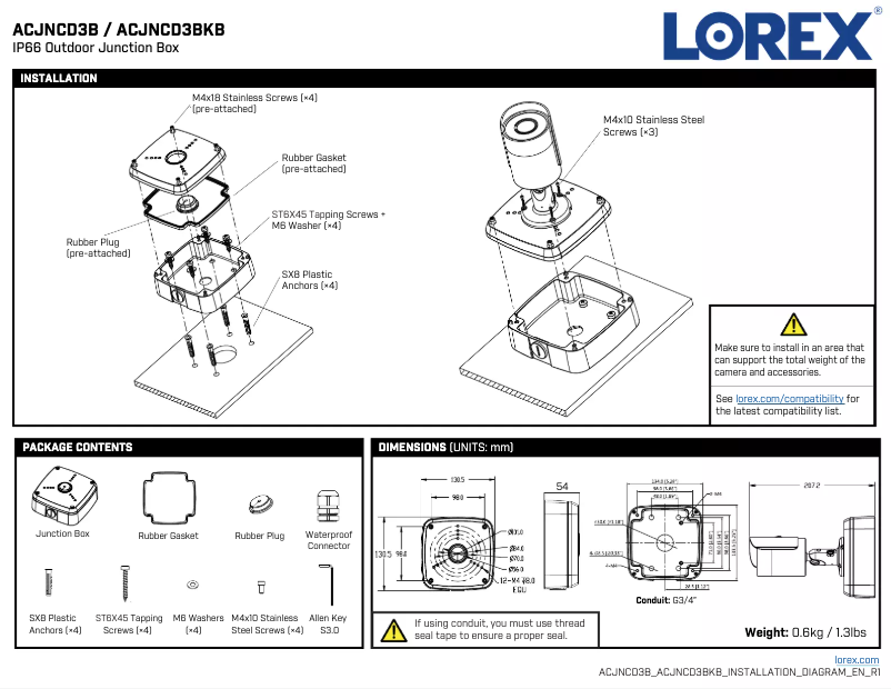 First page image of the manual for ACJNCD3BKB
