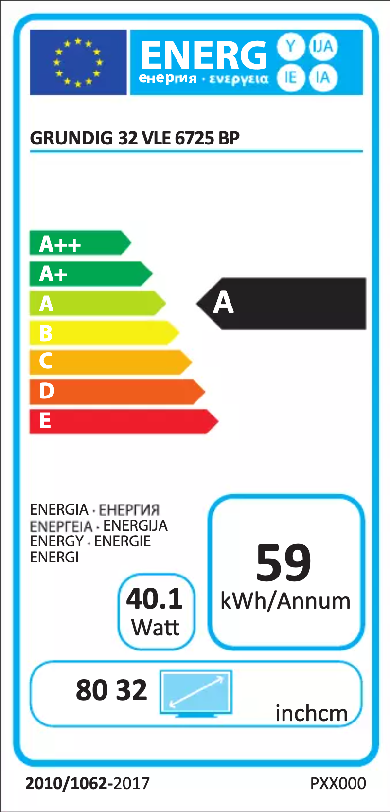 First page image of the manual for 32 VLE 6725 BP