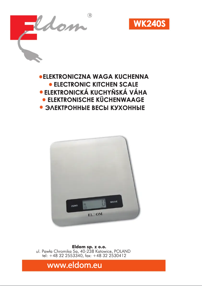 First page image of the manual for WK240S