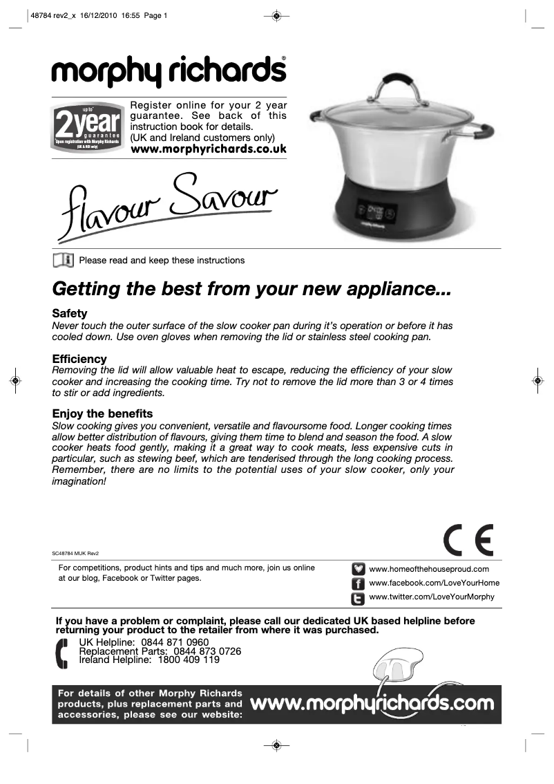 Page 1 of the manual User Manual Morphy Richards Supreme 48787EE