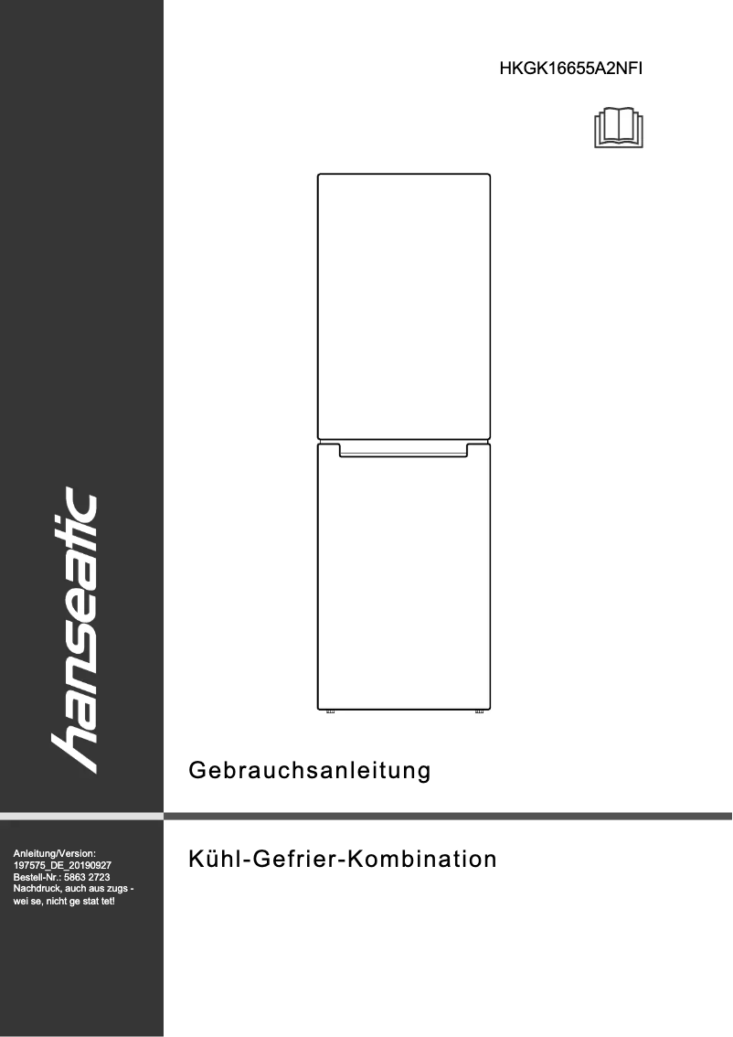 Page 1 of the manual User Manual Hanseatic HKGK16655A2NFI