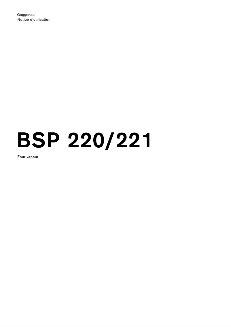 First page image of the manual for BSP221111