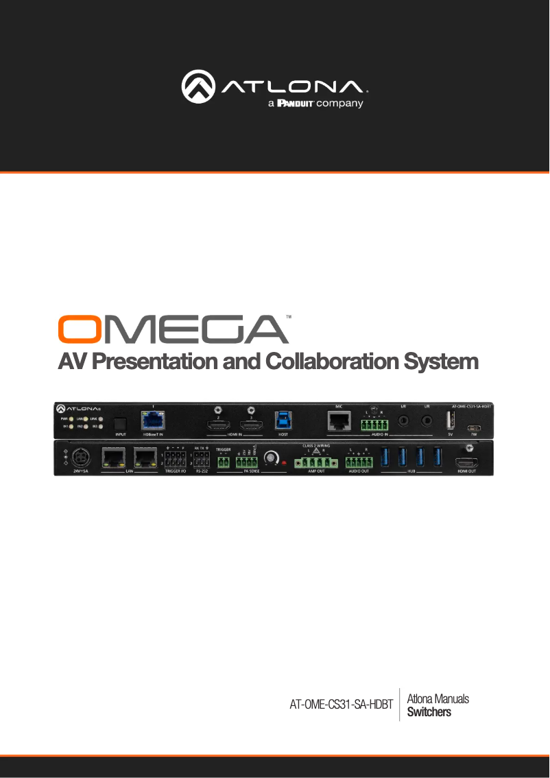 Page 1 of the manual User Manual Atlona AT-OME-CS31-SA-HDBT