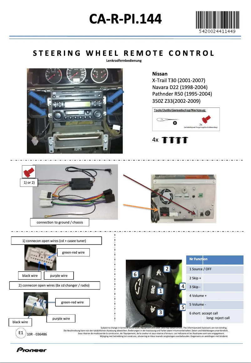 Image de la première page du manuel de l'appareil CA-R-PI.144