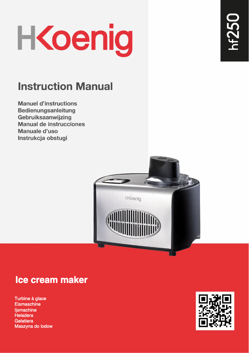 First page image of the manual for HF250