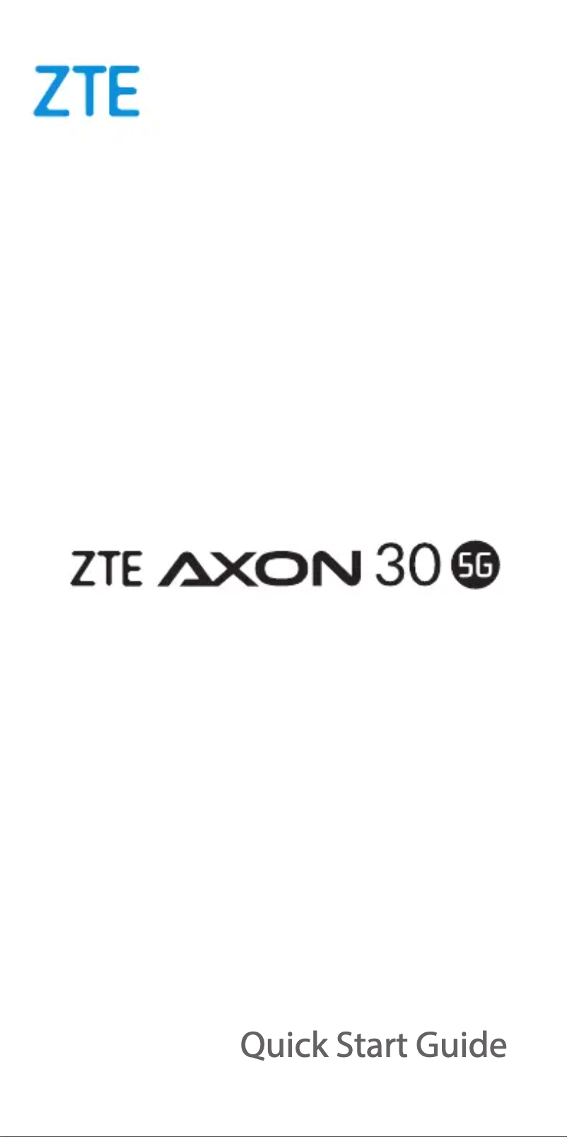 Page 1 of the manual User Manual ZTE Axon 30 5G