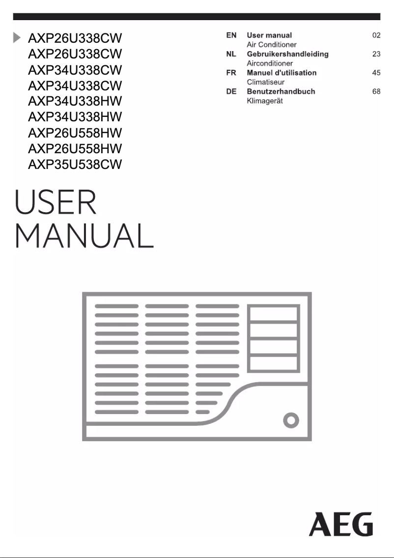 Page 1 of the manual User Manual AEG Chillflex Pro AXP34U338HW