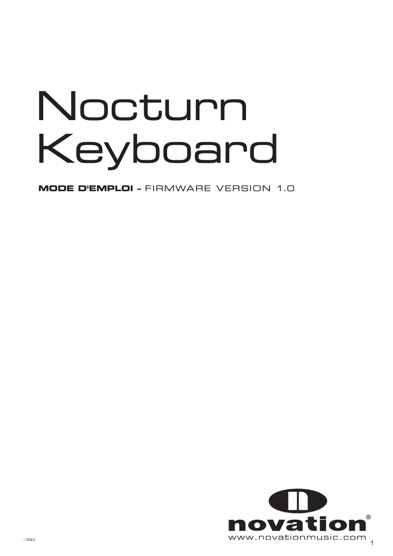 Page 1 of the manual User Manual Novation Nocturn 49