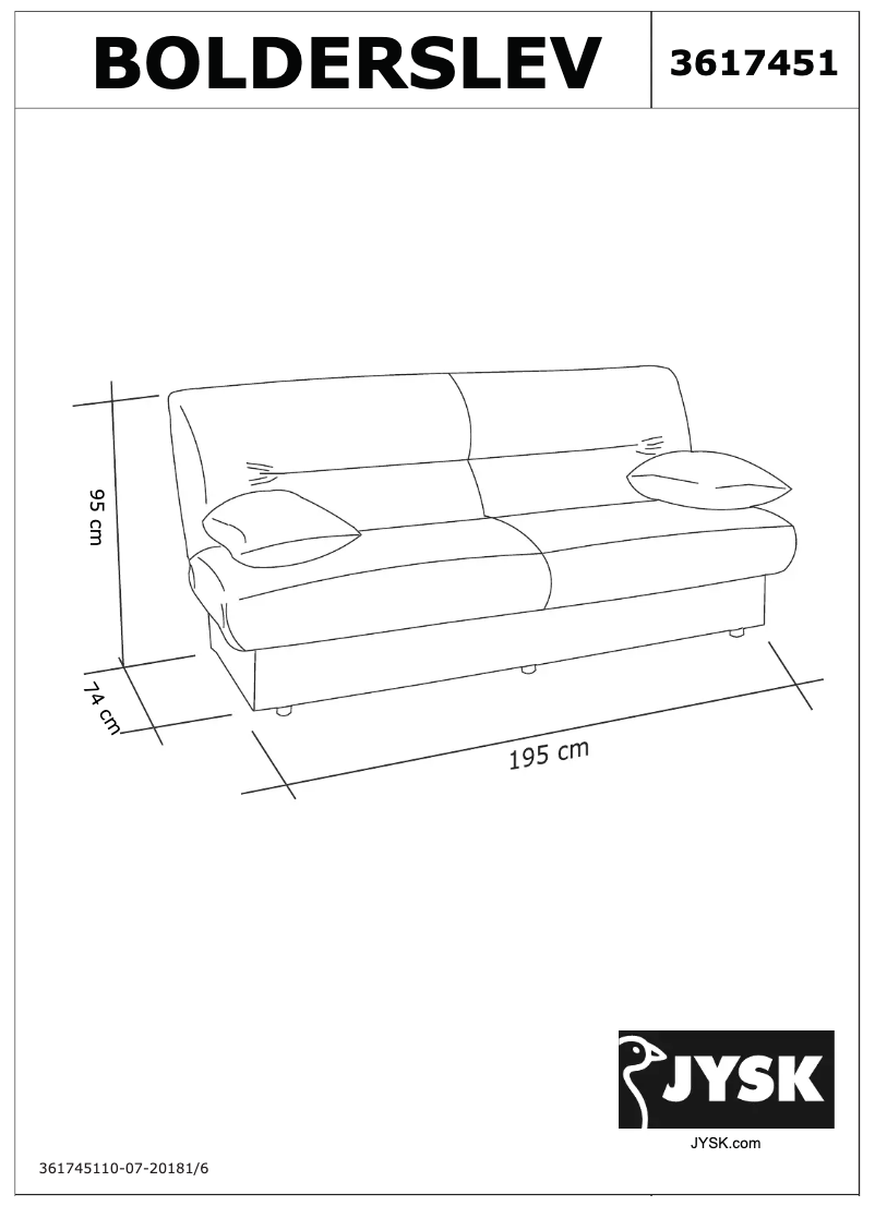 Page 1 of the manual User Manual JYSK Bolderslev