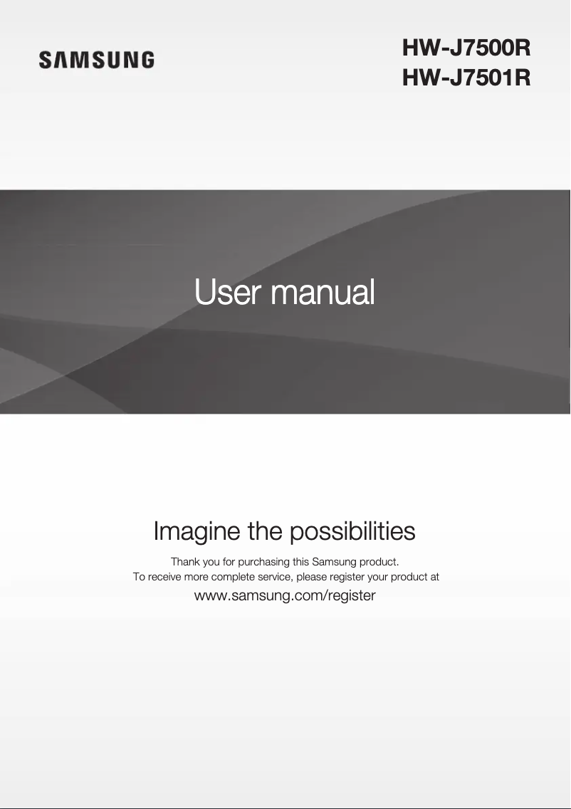 Page 1 of the manual User Manual Samsung HW-J7511R