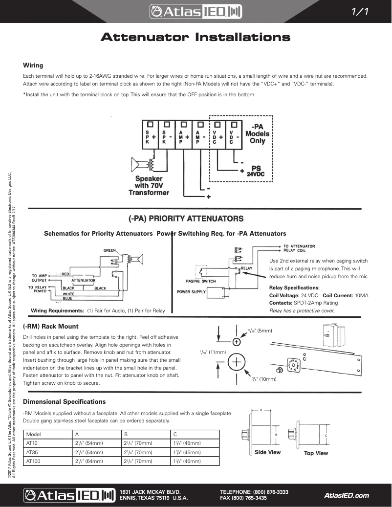 Page 1 of the manual User Manual Atlas AT10-PA