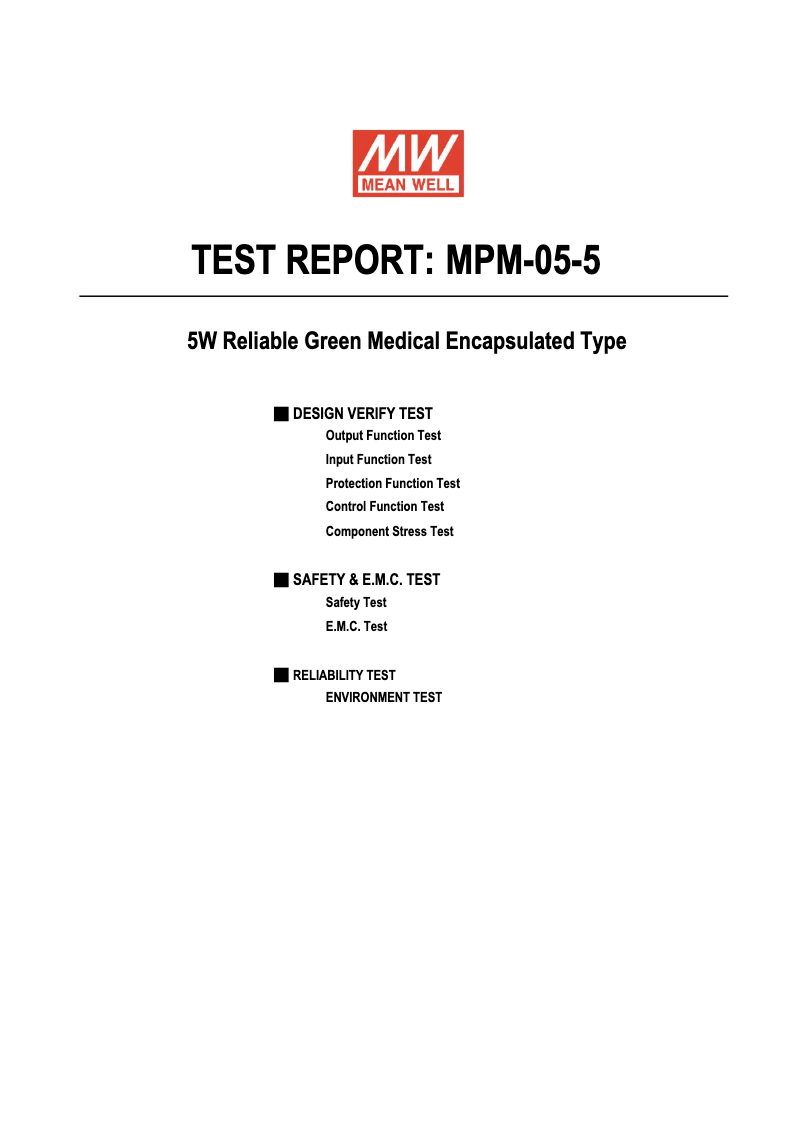 First page image of the manual for MPM-05-5