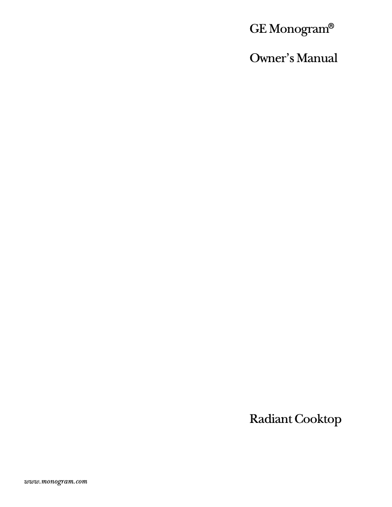 First page image of the manual for ZEU769TCWW