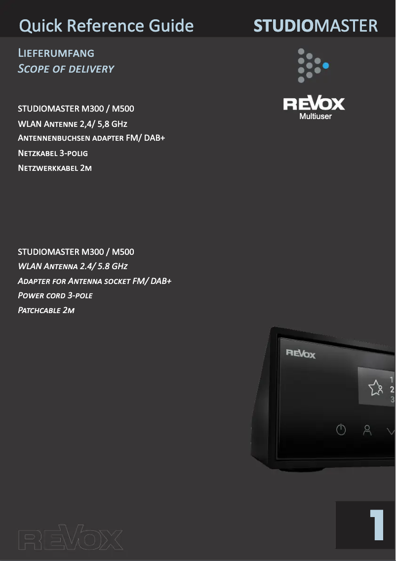 First page image of the manual for Studiomaster M300