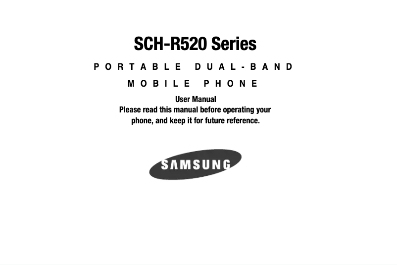 Page 1 of the manual User Manual Samsung SCH-R520