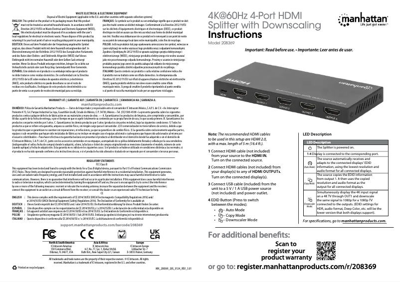 Page 1 of the manual User Manual Manhattan 208369