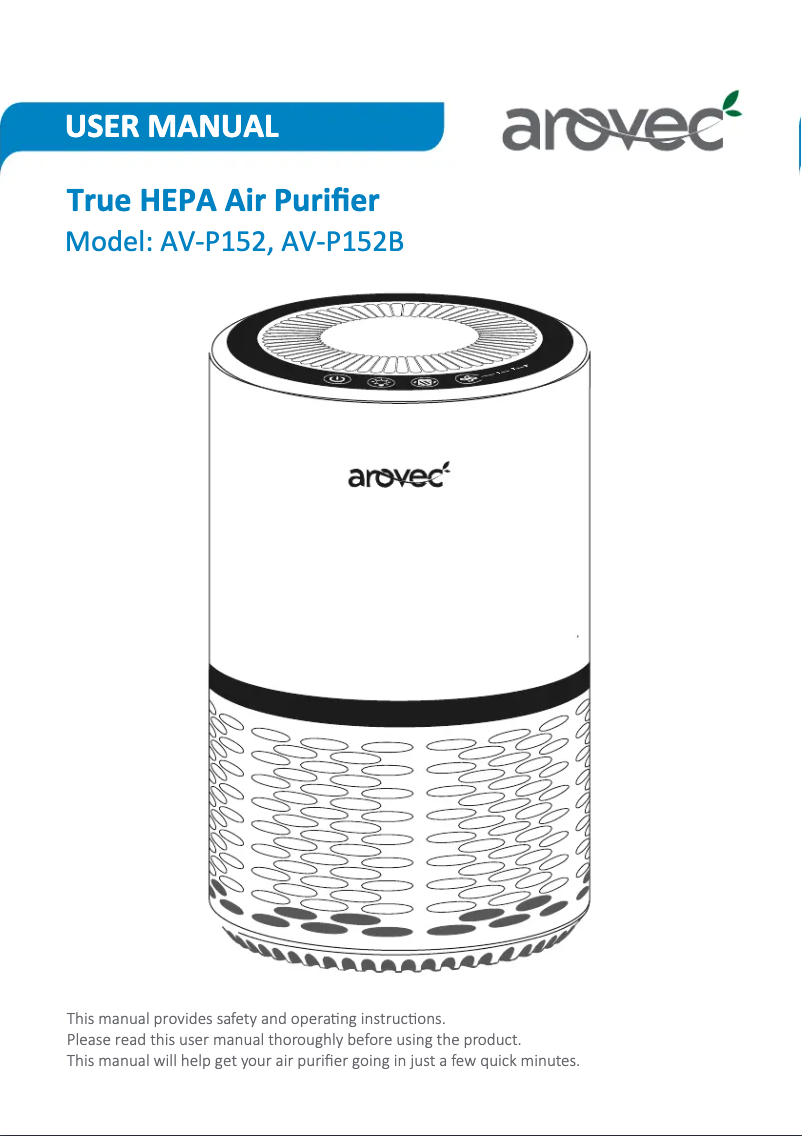 Page 1 of the manual User Manual Arovec AV-P152