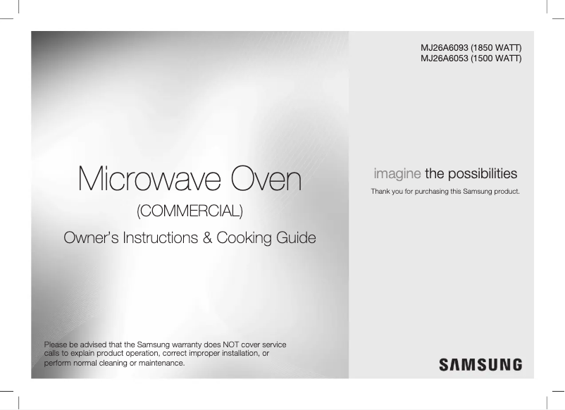 Page 1 of the manual User Manual Samsung MJ26A6053AT