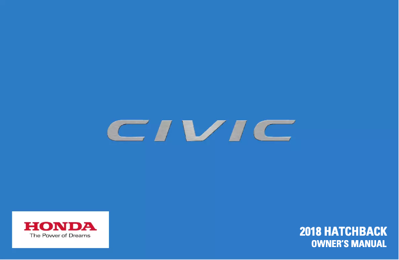 Page 1 of the manual User Manual Honda Civic Hatchback (2018)