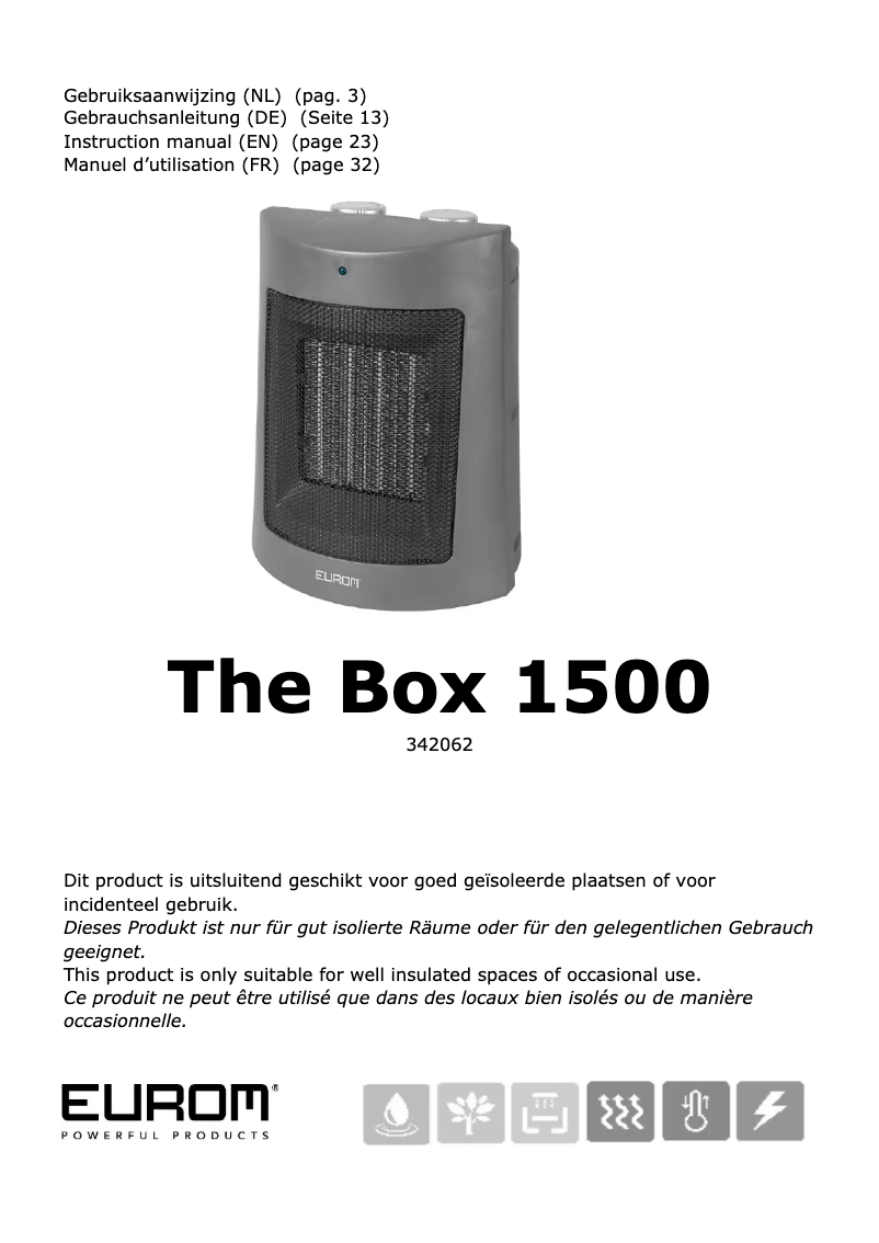 First page image of the manual for The Box 1500