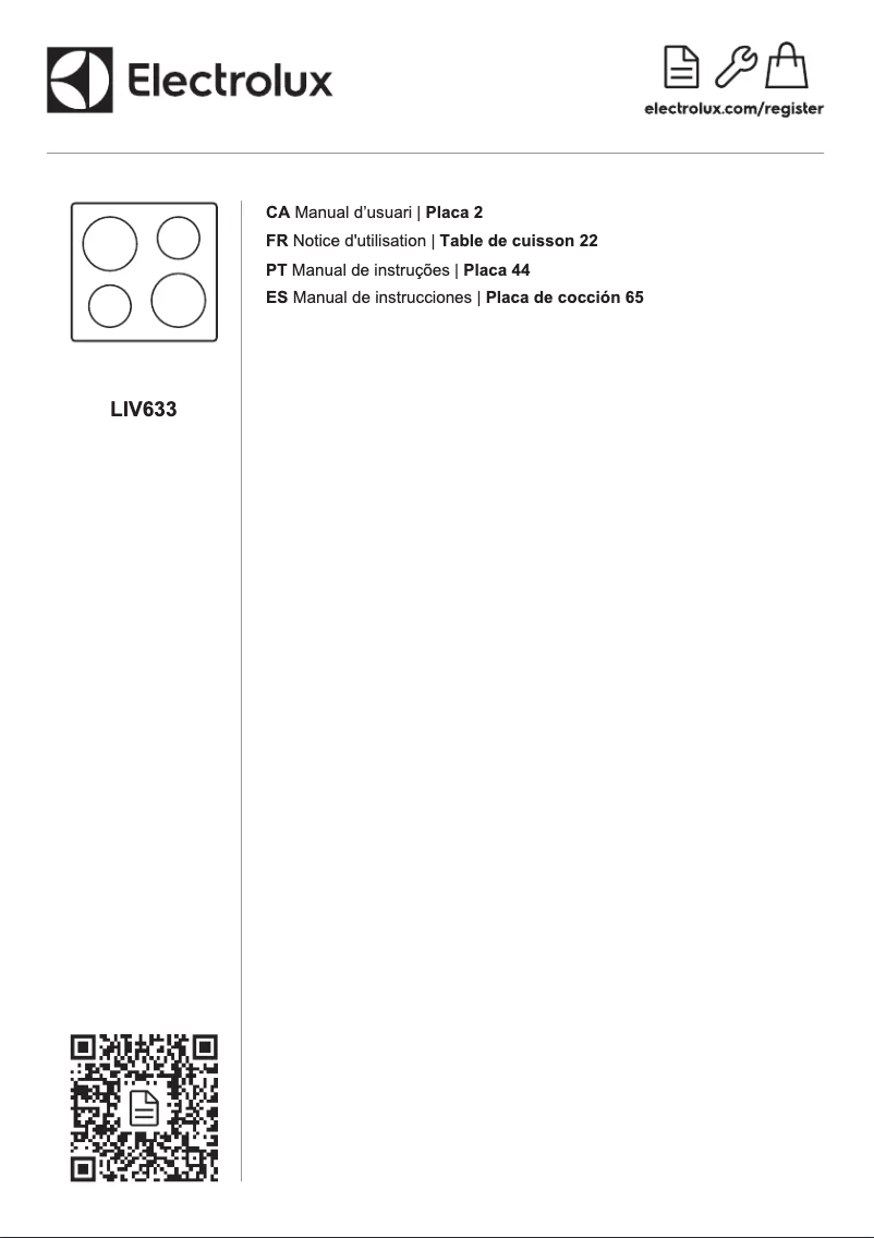 Page 1 of the manual User Manual Electrolux LIV633