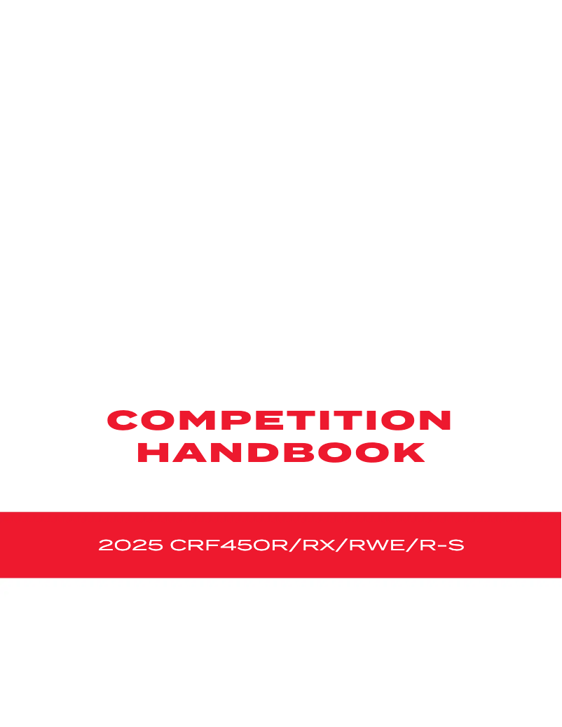 Page 1 of the manual User Manual Honda CRF450RWE (2025)