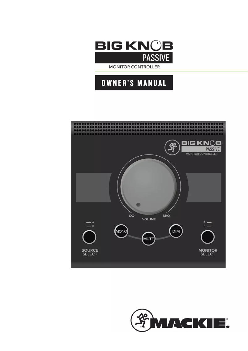 First page image of the manual for Big Knob Passive