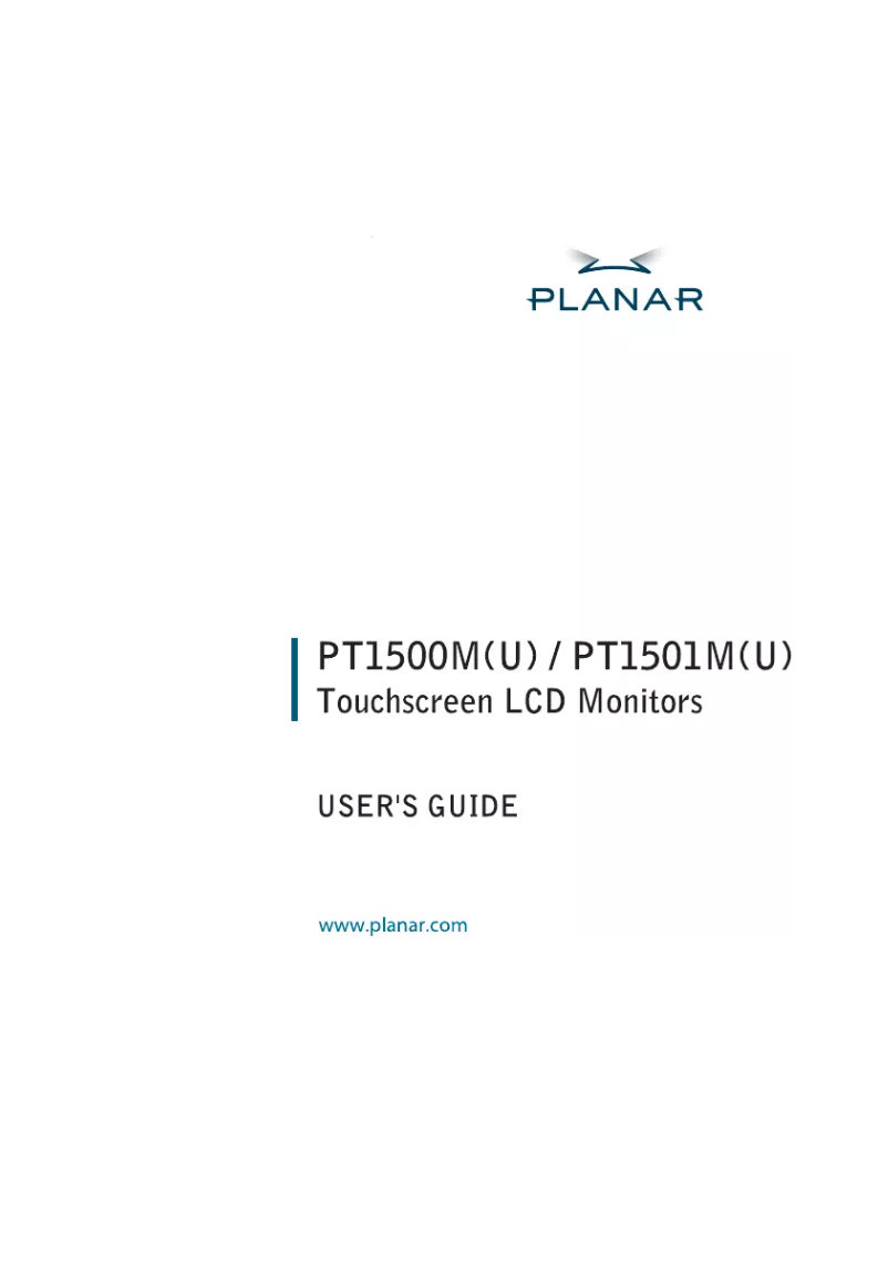 First page image of the manual for PT1500MU
