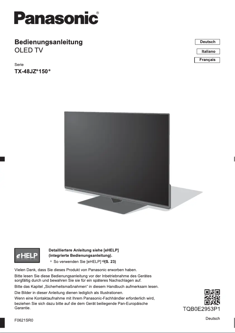 First page image of the manual for TX-48JZT1506