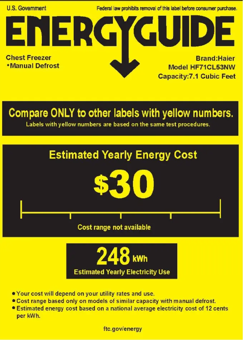 First page image of the manual for HF71CL53NW