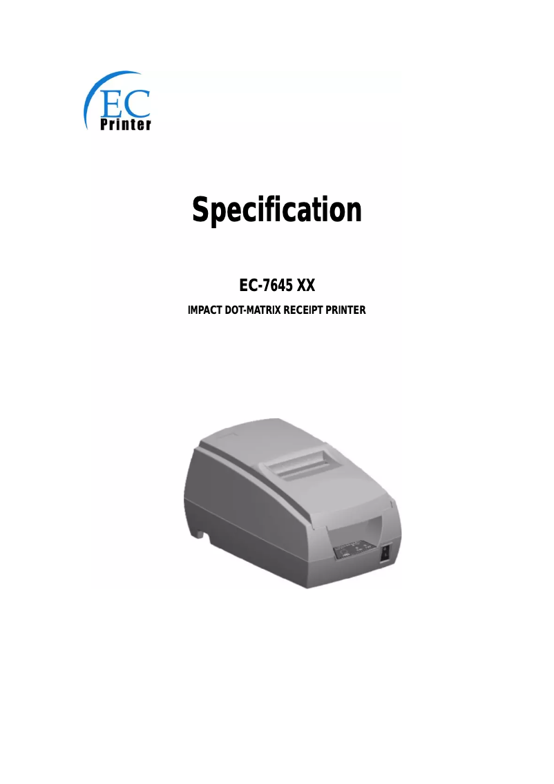 First page image of the manual for EC-PM-7645II