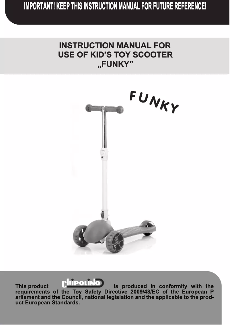 First page image of the manual for Funky