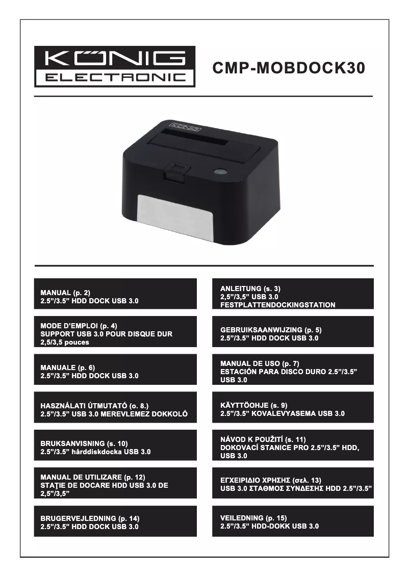 Page 1 of the manual User Manual Konig CMP-MOBDOCK30