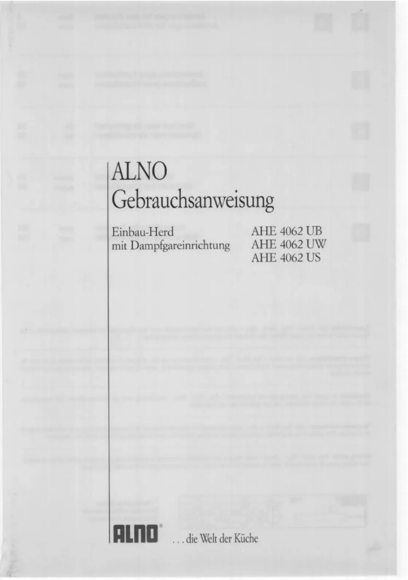 First page image of the manual for AHE 4062 UW
