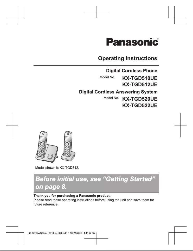 Page 1 of the manual User Manual Panasonic KX-TGD520