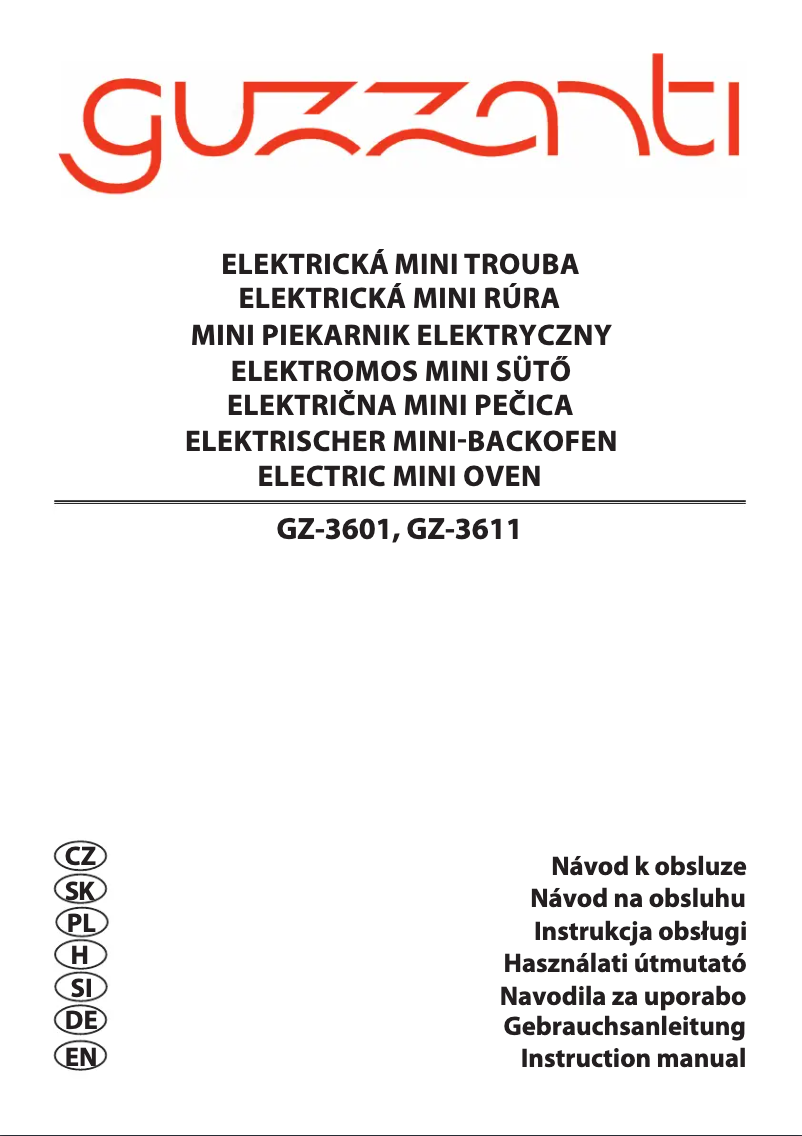 Page 1 de la notice Manuel utilisateur Guzzanti GZ-3621