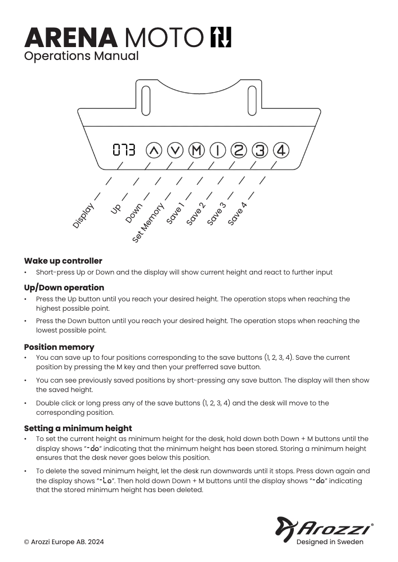 Page 1 of the manual Instruction Manual Arozzi Arena MOTO