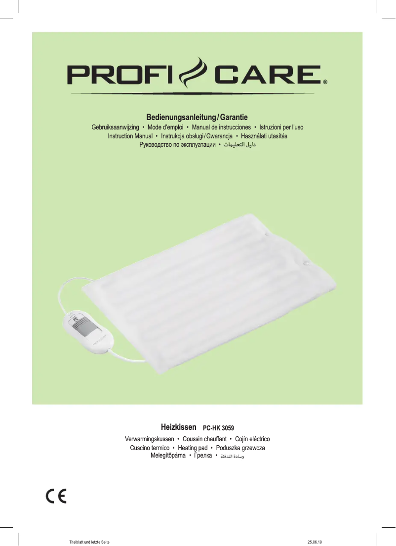 Page 1 of the manual User Manual ProfiCare PC-HK 3059