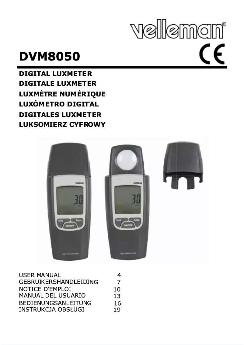 Page 1 of the manual User Manual Velleman DVM8050
