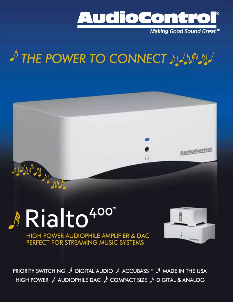 First page image of the manual for Rialto 600