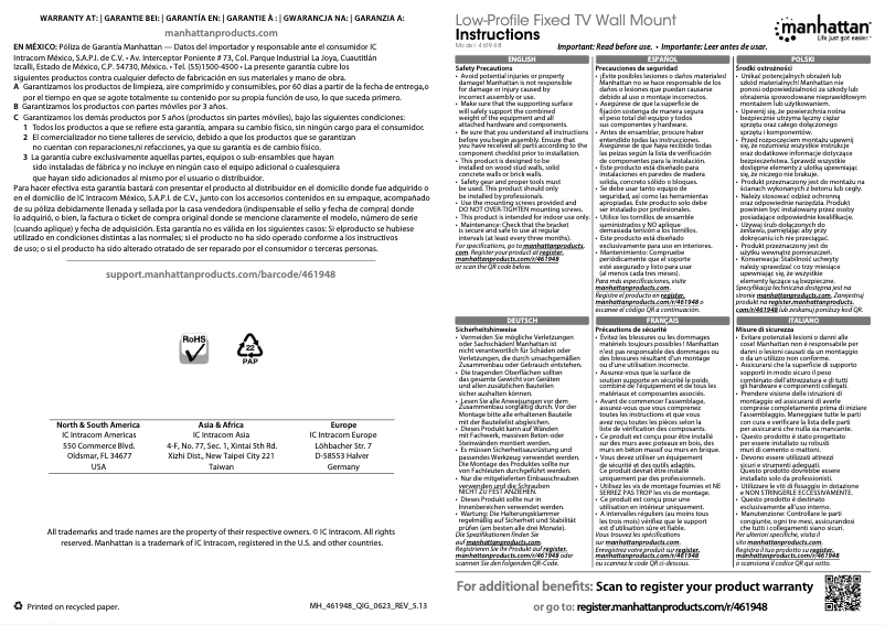 Page 1 of the manual User Manual Manhattan 461948