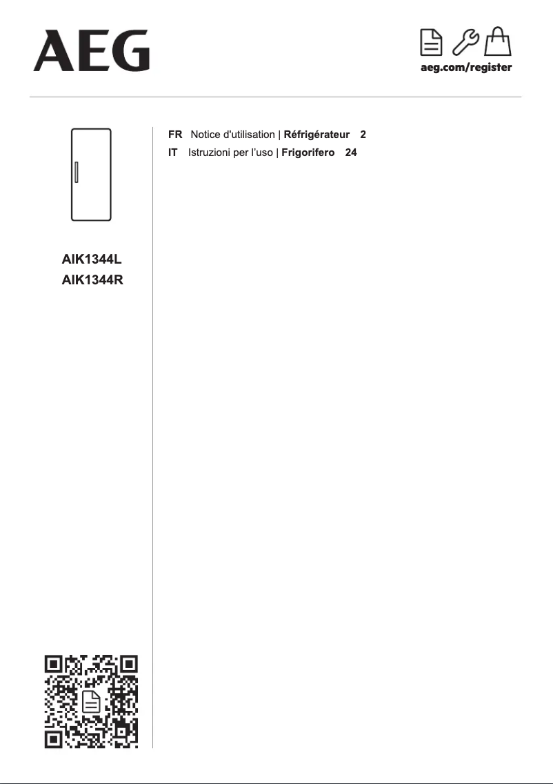 Page 1 of the manual User Manual AEG AIK1344R
