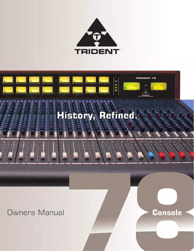 Page 1 of the manual User Manual Trident Console 78